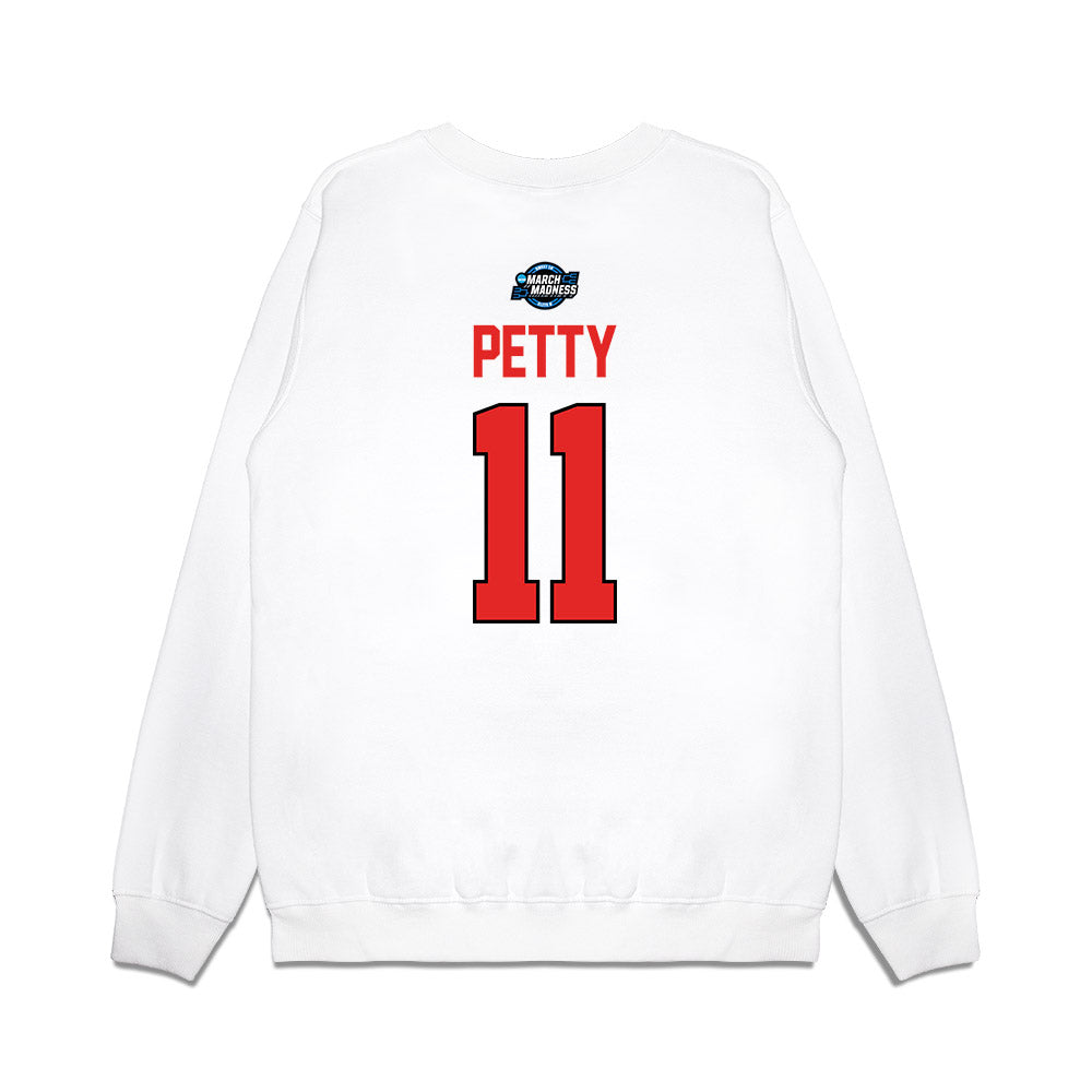 Texas Tech - NCAA Men's Basketball : Jaylen Petty - NCAA® March Madness® 2025 Sweet Sixteen Shersey Premium Crewneck Sweatshirt-1