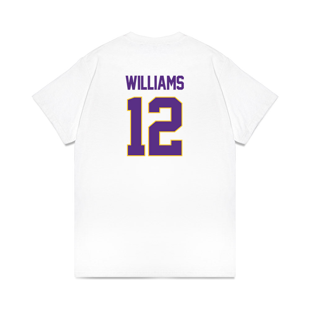 LSU - NCAA Women's Basketball : Mikaylah Williams - NCAA® March Madness® 2025 Sweet 16 Shersey Premium T-Shirt-1