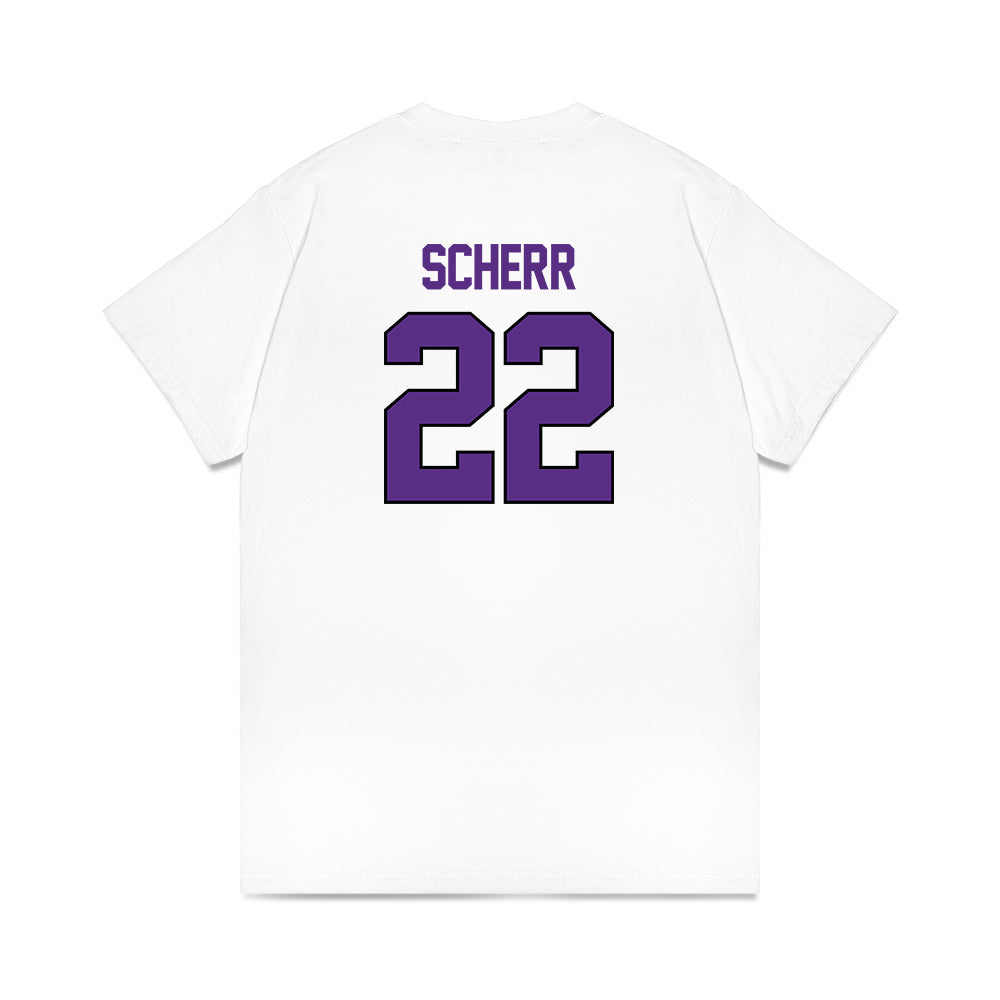 TCU - NCAA Women's Basketball : Maddie Scherr - NCAA® March Madness® 2025 Sweet 16 Shersey Premium T-Shirt-1