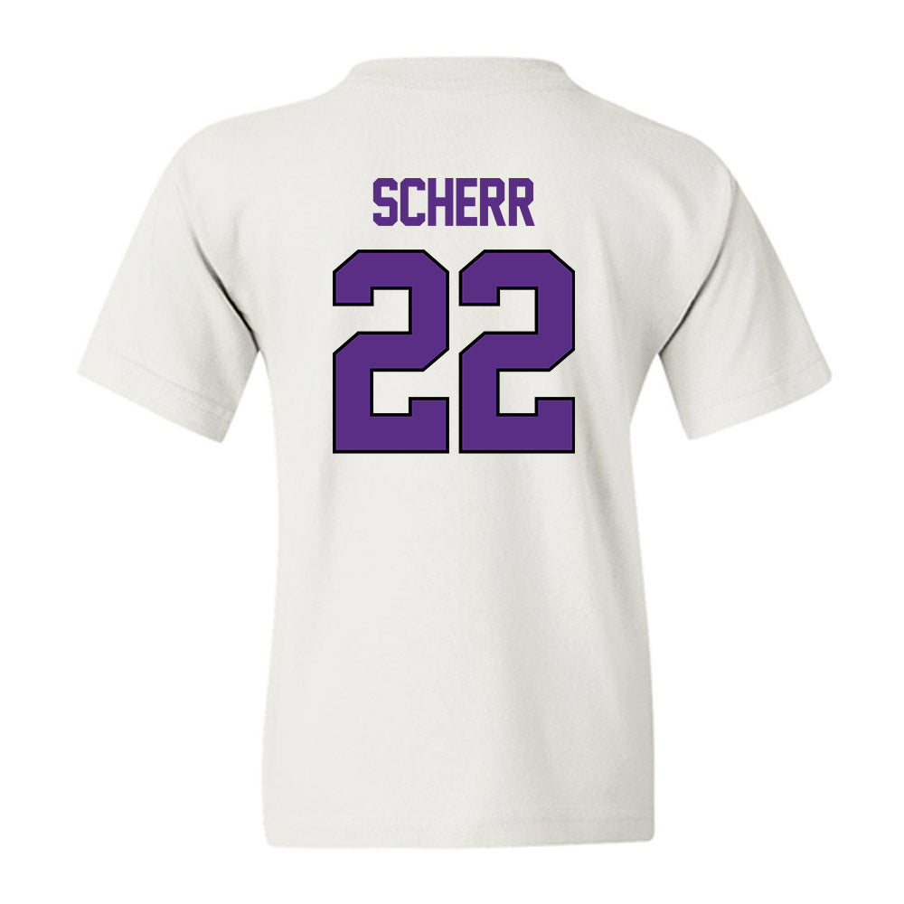 TCU - NCAA Women's Basketball : Maddie Scherr - NCAA® March Madness® 2025 Sweet 16 Shersey Youth T-Shirt-1