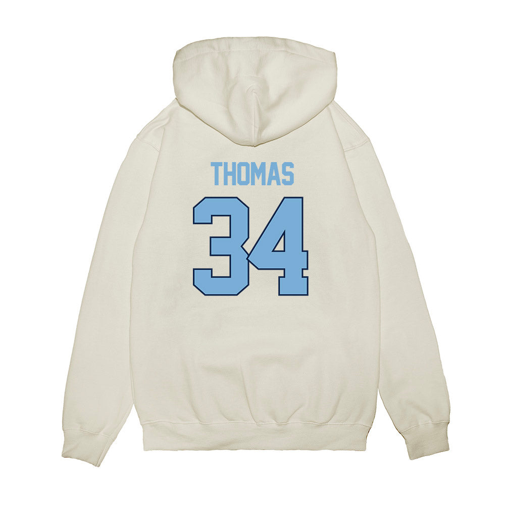 UNC - NCAA Women's Basketball : Blanca Thomas - NCAA® March Madness® 2025 Sweet 16 Shersey Premium Hooded Sweatshirt-1