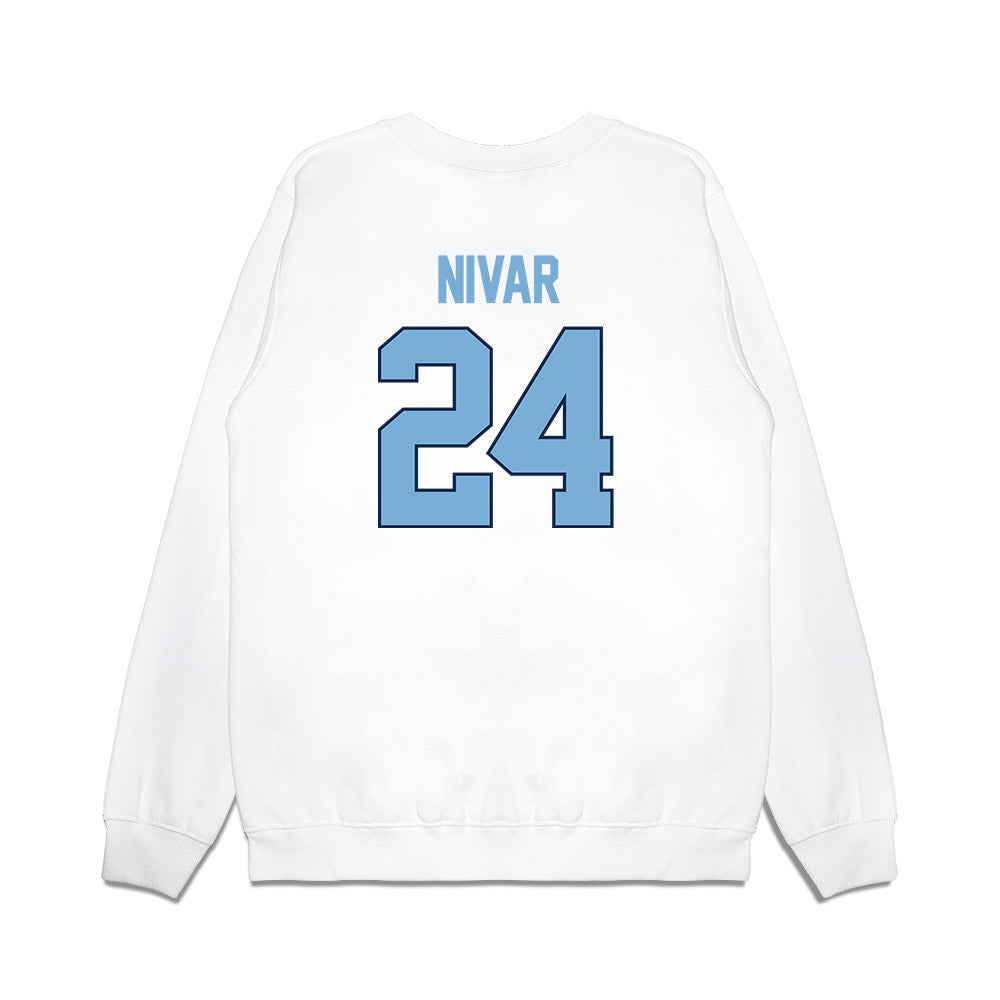 UNC - NCAA Women's Basketball : Indya Nivar - NCAA® March Madness® 2025 Sweet 16 Shersey Premium Crewneck Sweatshirt-1