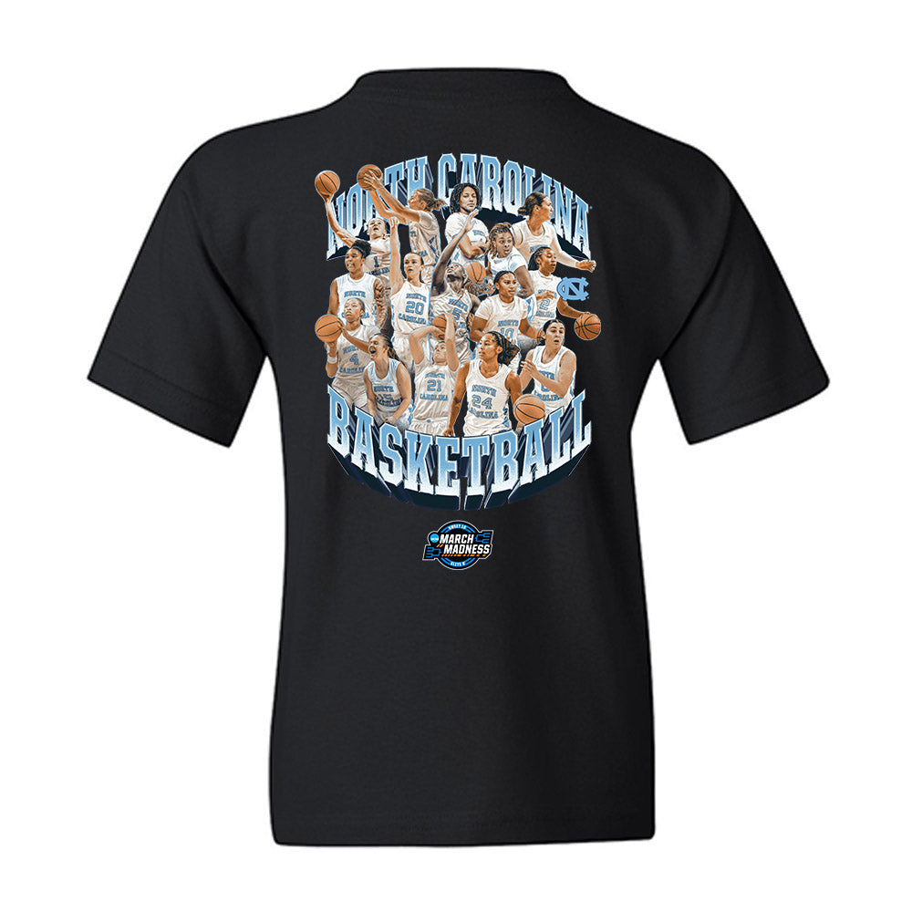 UNC - NCAA Women's Basketball : - NCAA® March Madness® 2025 Sweet 16 Team Youth T-Shirt-1