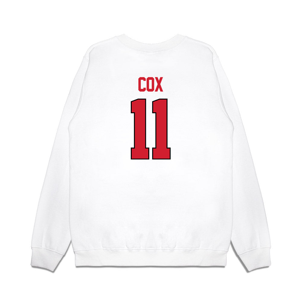 NC State - NCAA Women's Basketball : Madison Cox - NCAA® March Madness® 2025 Sweet 16 Shersey Premium Crewneck Sweatshirt-1