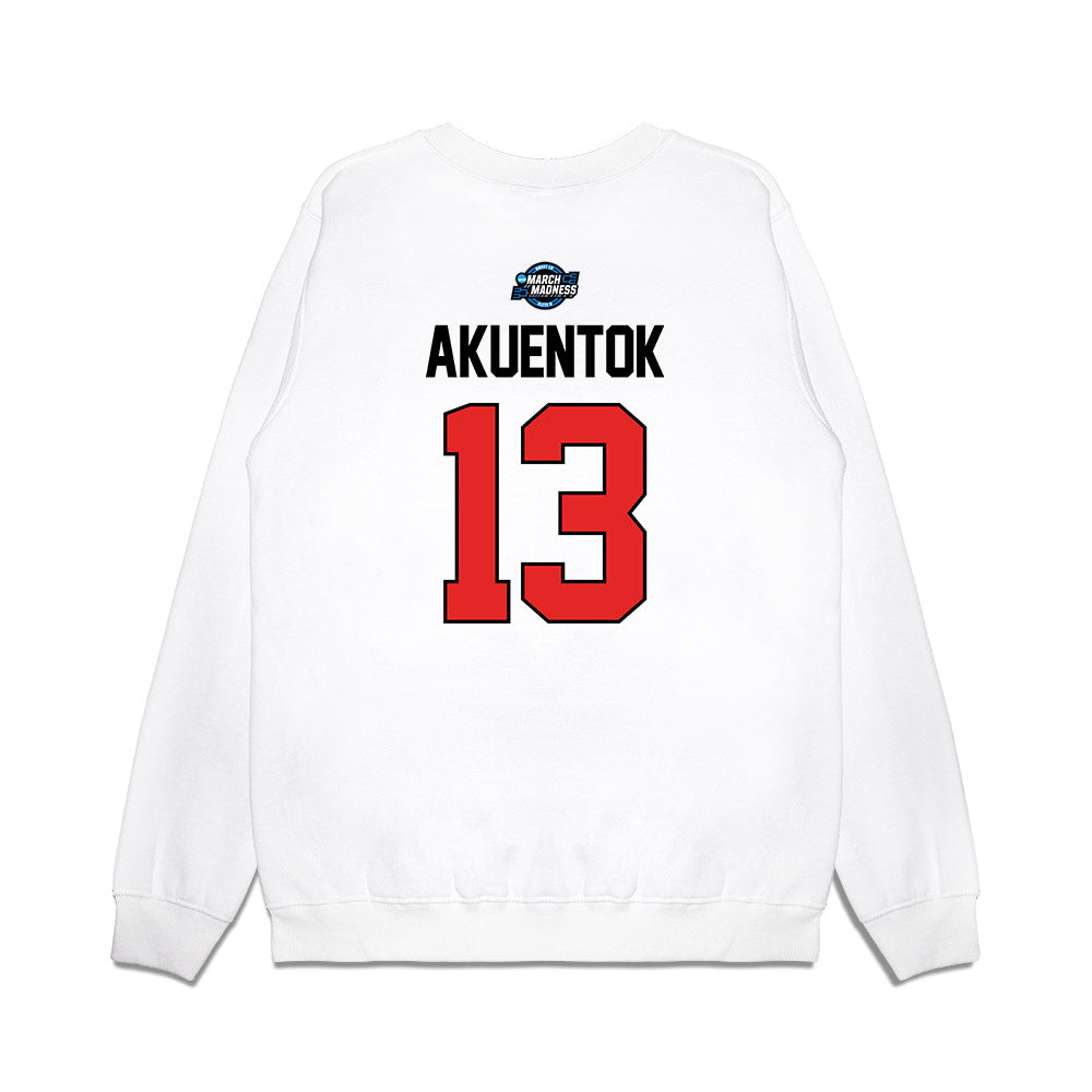Texas Tech - NCAA Men's Basketball : Marial Akuentok - NCAA® March Madness® 2025 Elite 8 Shersey Premium Crewneck Sweatshirt-1