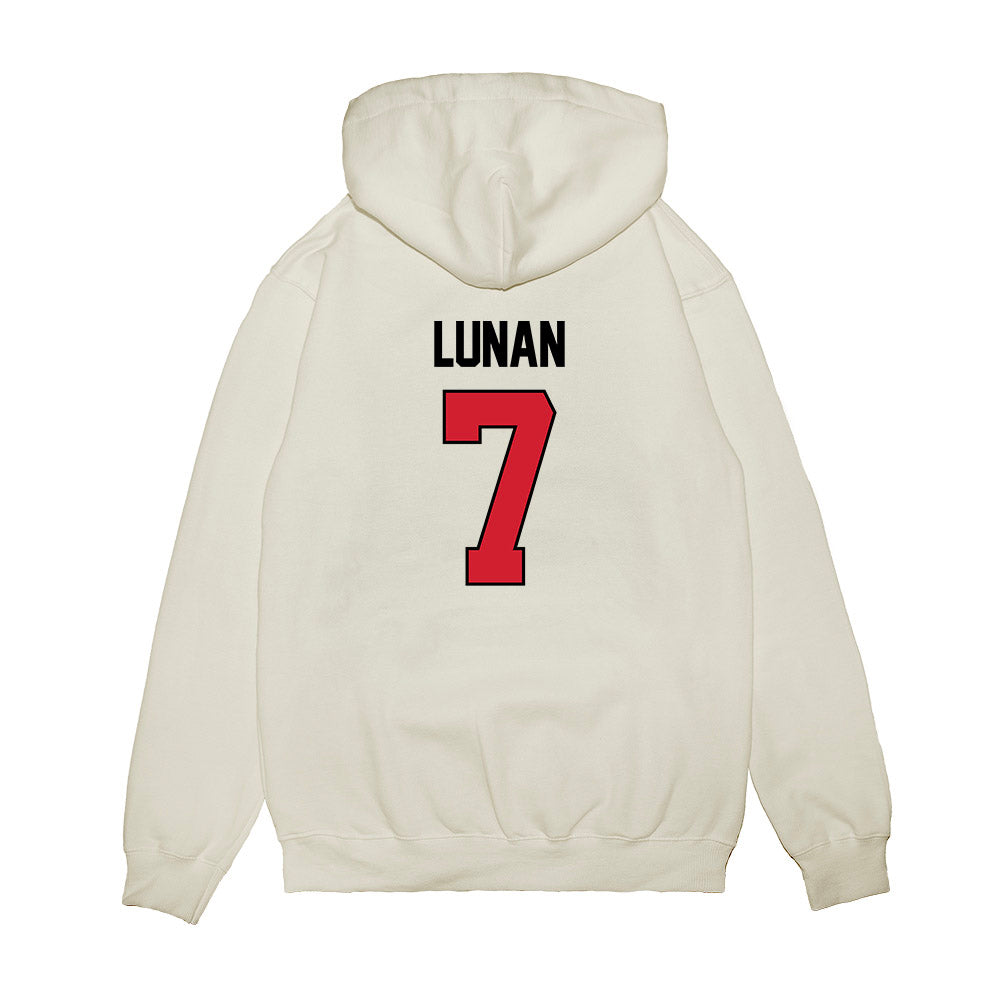 NC State - NCAA Women's Basketball : Kyshe Lunan - NCAA® March Madness® 2025 Elite 8 Shersey Premium Hooded Sweatshirt-1