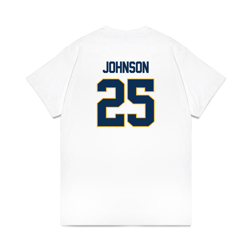 West Virginia - NCAA Women's Basketball : Loghan Johnson - NCAA® March Madness® 2025 Elite 8 Shersey Premium T-Shirt-1