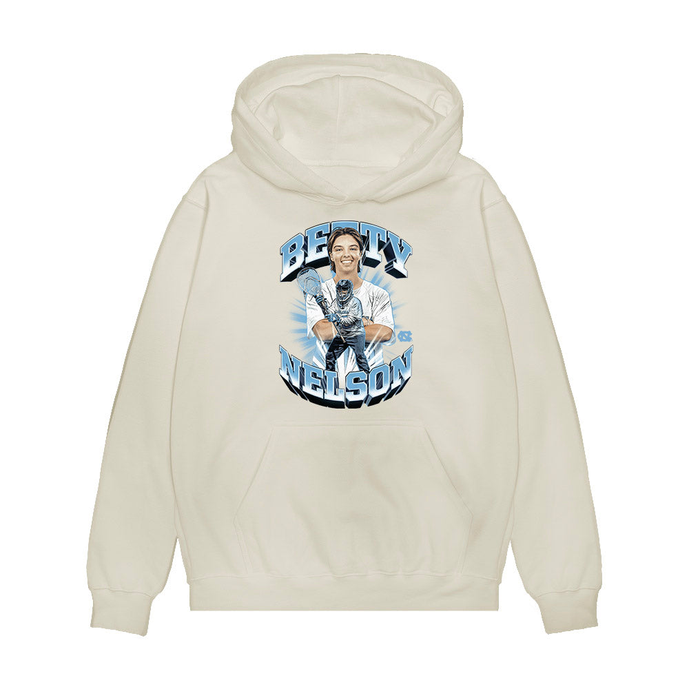 UNC - NCAA Women's Lacrosse : Betty Nelson - Collage Premium Hooded Sweatshirt-0