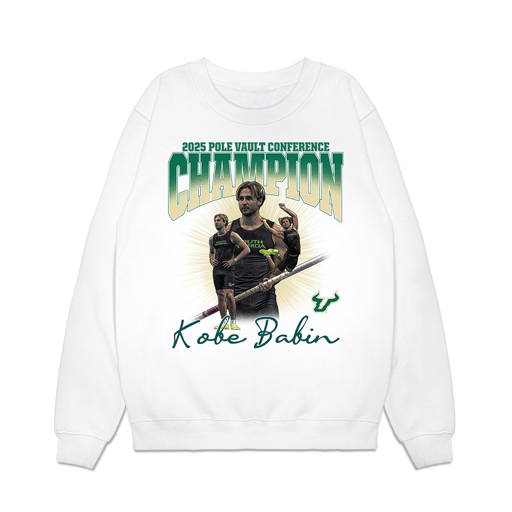 USF - NCAA Men's Track & Field : Kobe Babin - 2025 Champion Pole Vault Collage Premium Crewneck Sweatshirt-0