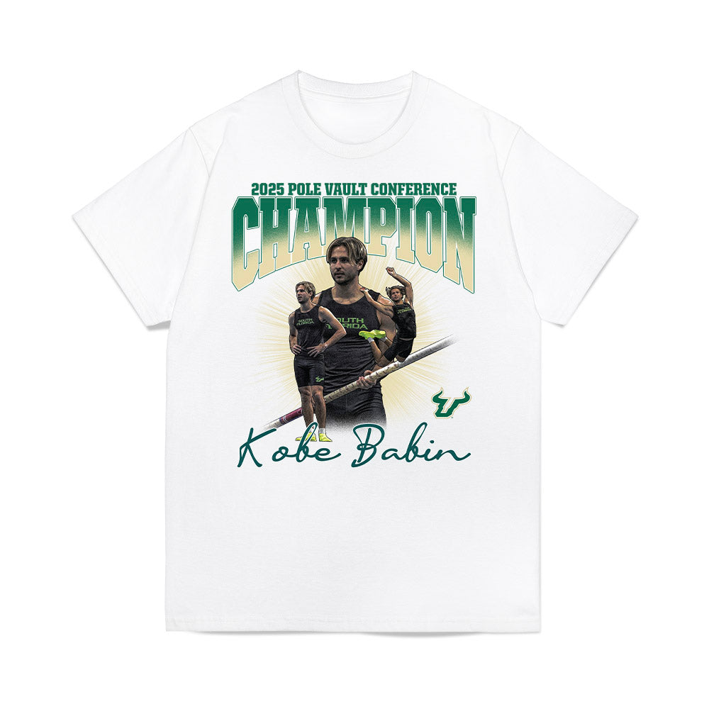 USF - NCAA Men's Track & Field : Kobe Babin - 2025 Champion Pole Vault Collage Premium T-Shirt-0