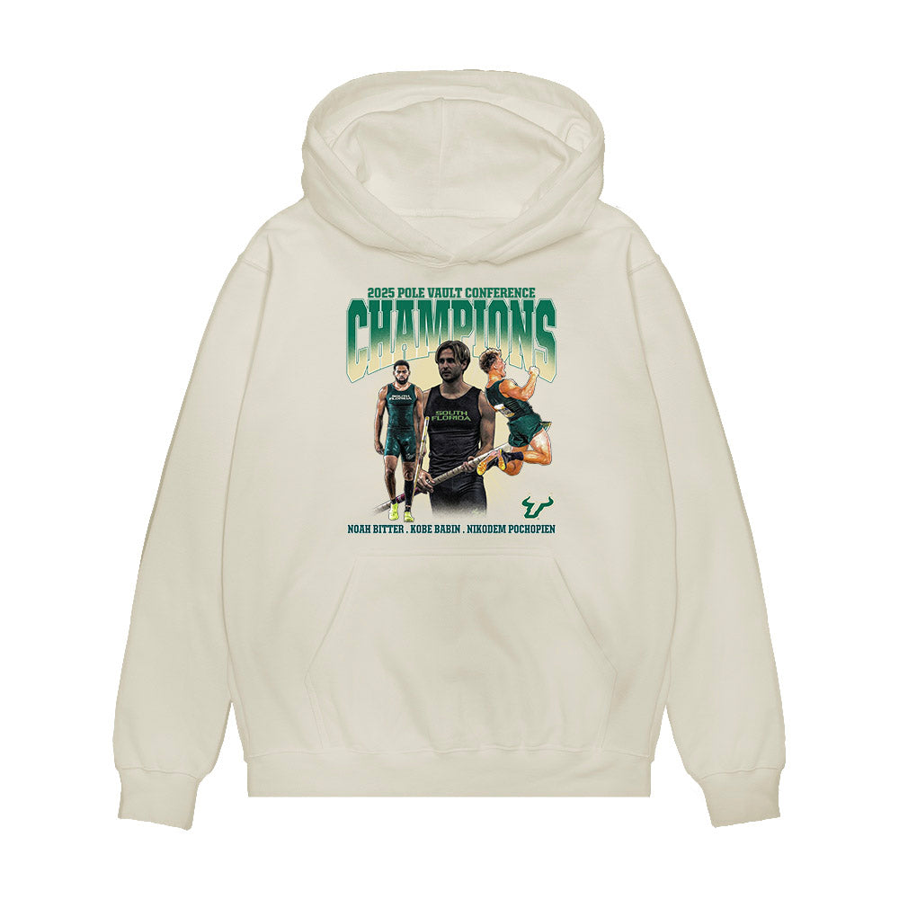 USF - NCAA Men's Track & Field : 2025 Champions Pole Vault Collage Premium Hooded Sweatshirt-0