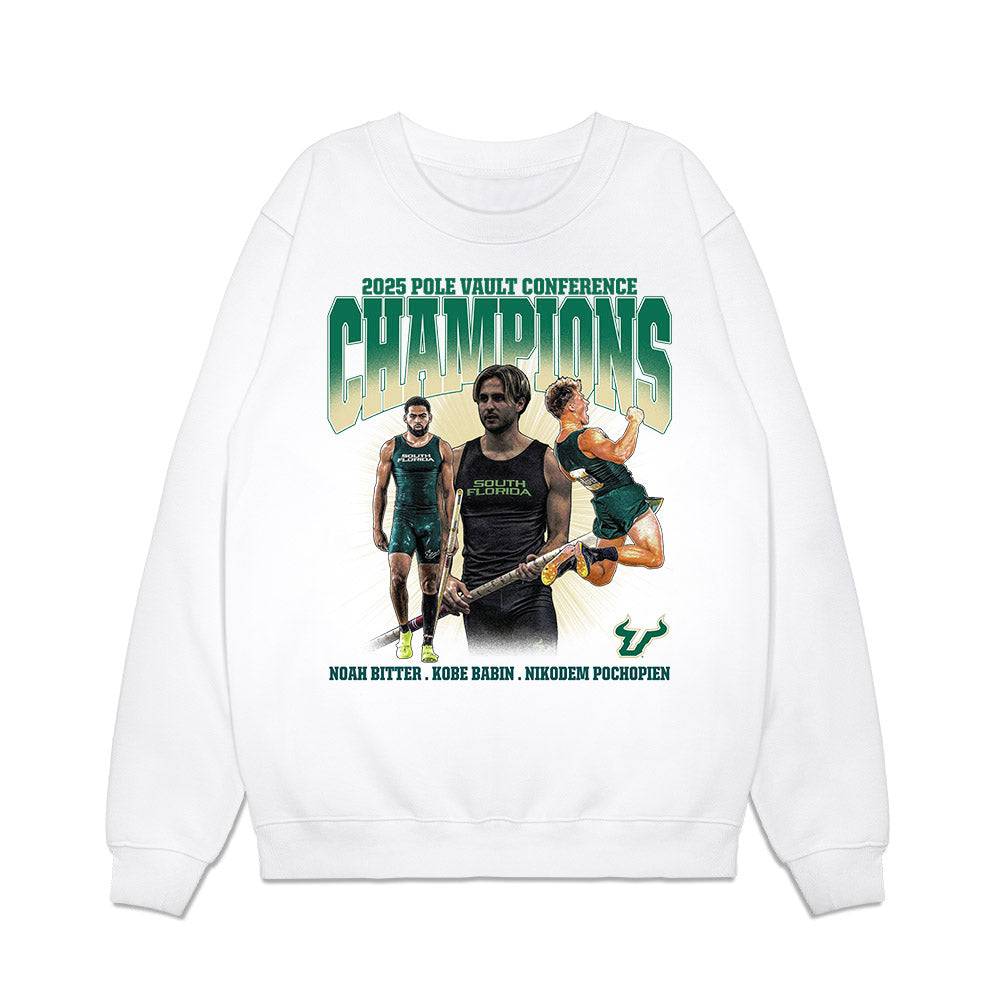 USF - NCAA Men's Track & Field : 2025 Champions Pole Vault Collage Premium Crewneck Sweatshirt-0