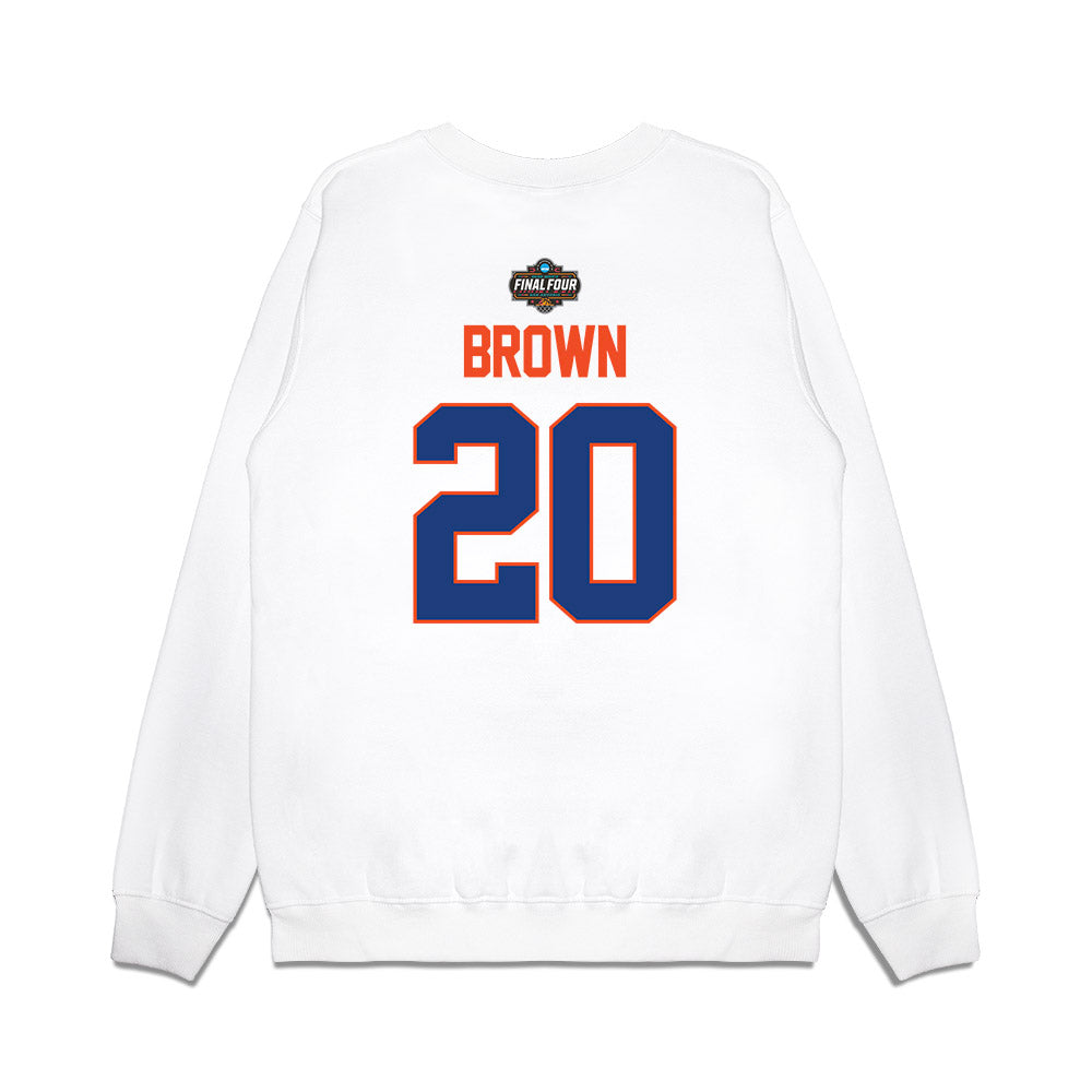 Florida - NCAA Men's Basketball : Isaiah Brown - NCAA® March Madness® 2025 Final Four Premium Crewneck Sweatshirt-1