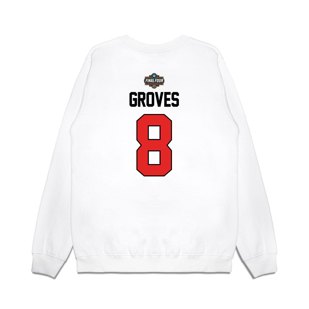 Texas Tech - NCAA Men's Basketball : Nolan Groves - NCAA® March Madness® 2025 Final 4 Shersey Premium Crewneck Sweatshirt-1