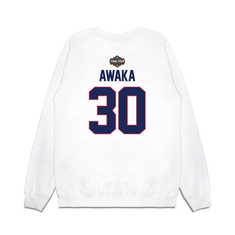 Arizona - NCAA Men's Basketball : Tobe Awaka - NCAA® March Madness® 2025 Final 4 Shersey Premium Crewneck Sweatshirt-1
