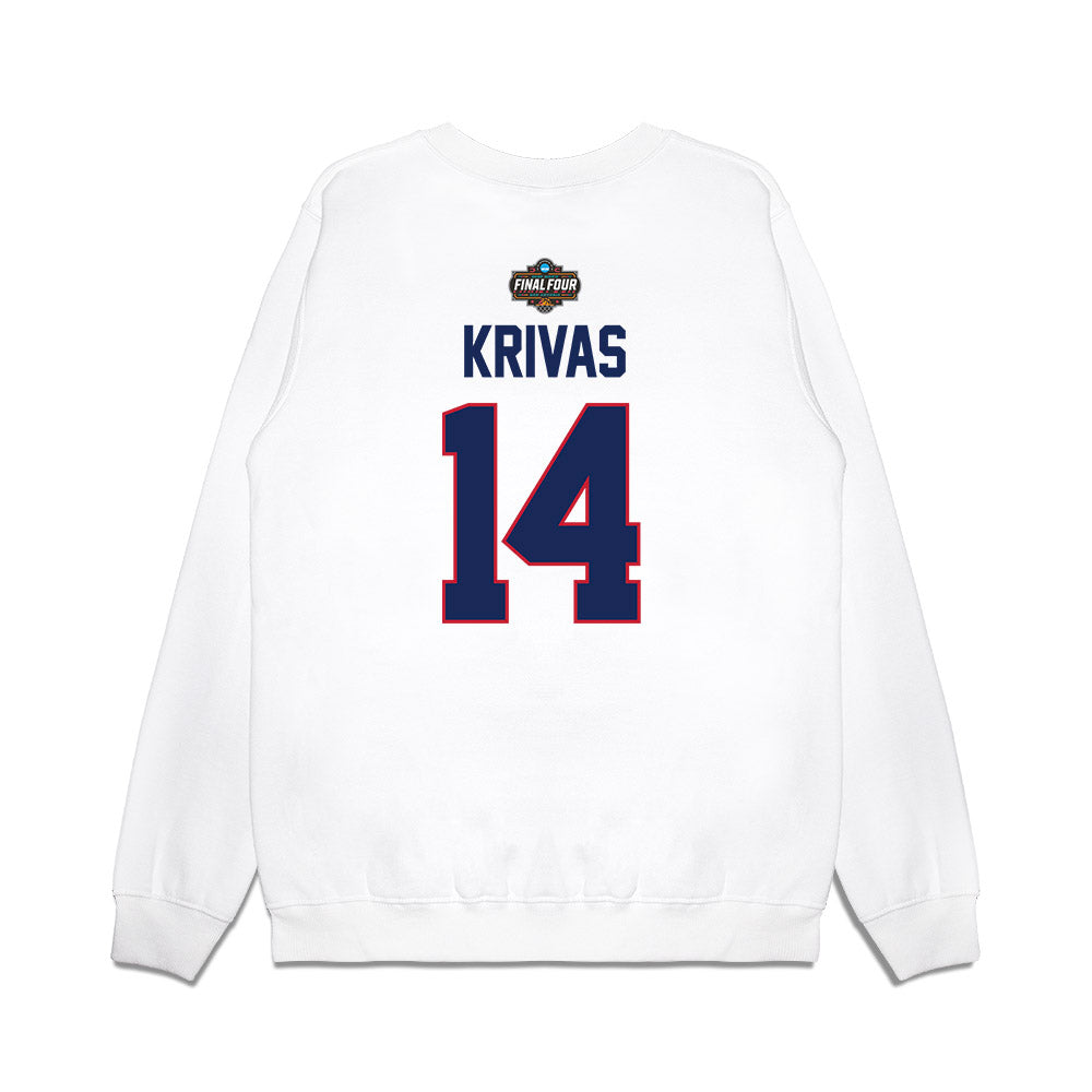 Arizona - NCAA Men's Basketball : Motiejus Krivas - NCAA® March Madness® 2025 Final 4 Shersey Premium Crewneck Sweatshirt-1