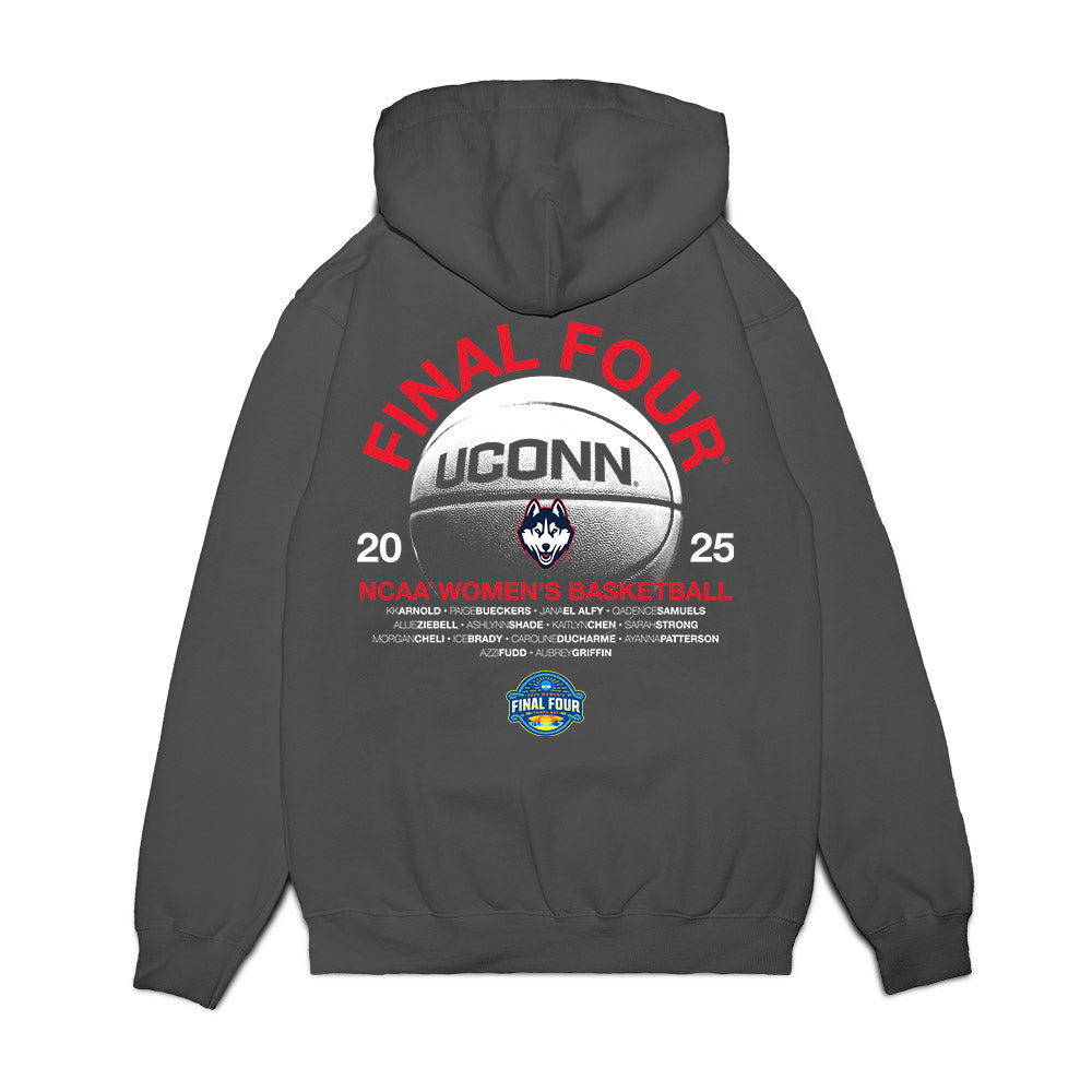 UConn - NCAA Women's Basketball : - NCAA® March Madness® 2025 Final Four Roster Premium Hooded Sweatshirt-1