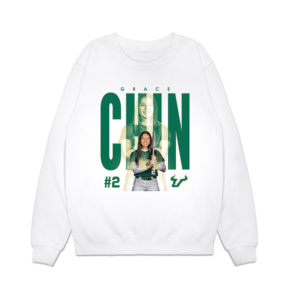 USF - NCAA Softball : Grace Chin - Collage Premium Crewneck Sweatshirt-0