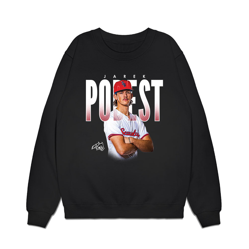 Stony Brook - NCAA Baseball : Jarek Podest - Collage Premium Crewneck Sweatshirt-0