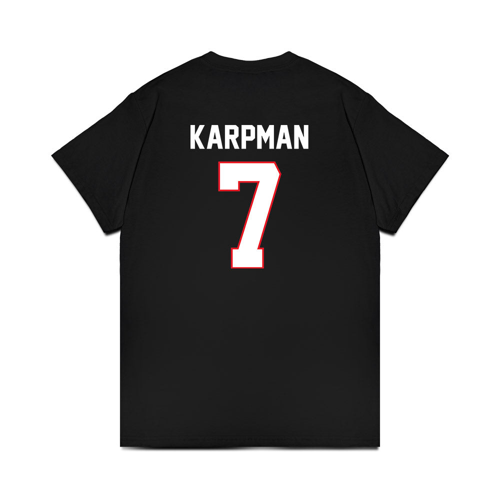 UConn - NCAA Men's Ice Hockey : Huston Karpman - Championship Classic Shersey Premium T-Shirt-1