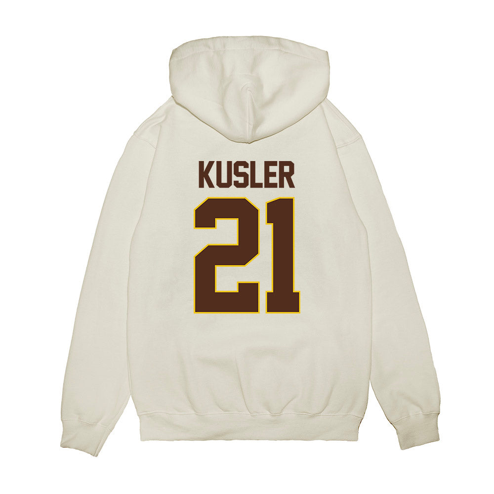 Western Michigan - NCAA Men's Ice Hockey : Ryan Kusler - NCAA® March Madness® 2025 Frozen Four Shersey Premium Hooded Sweatshirt-1