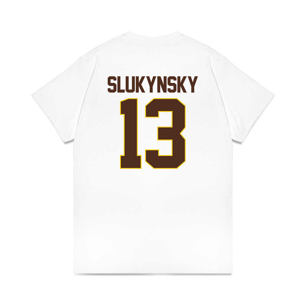 Western Michigan - NCAA Men's Ice Hockey : Grant Slukynsky - NCAA® March Madness® 2025 Frozen Four Shersey Premium T-Shirt-1