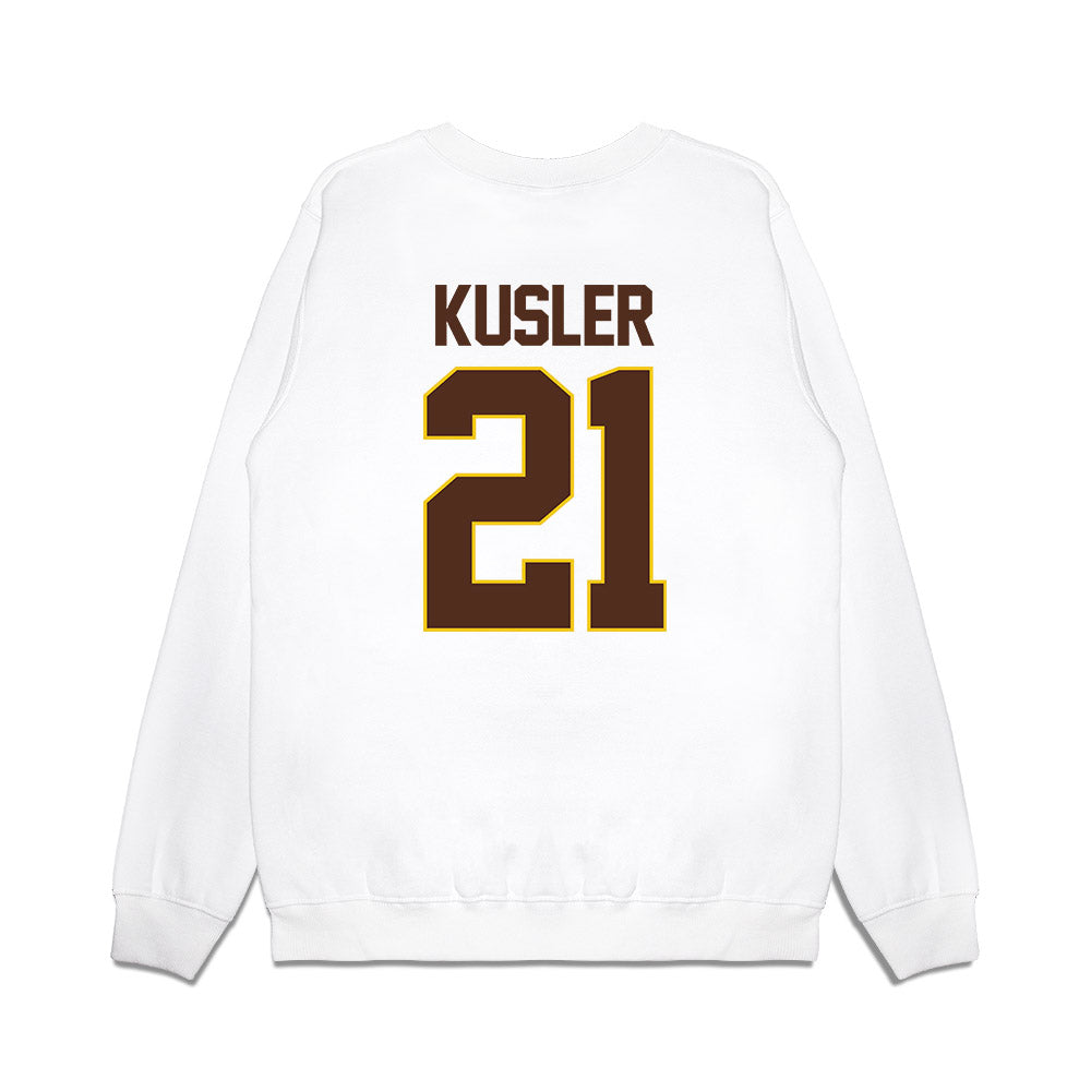 Western Michigan - NCAA Men's Ice Hockey : Ryan Kusler - NCAA® March Madness® 2025 Frozen Four Shersey Premium Crewneck Sweatshirt-1