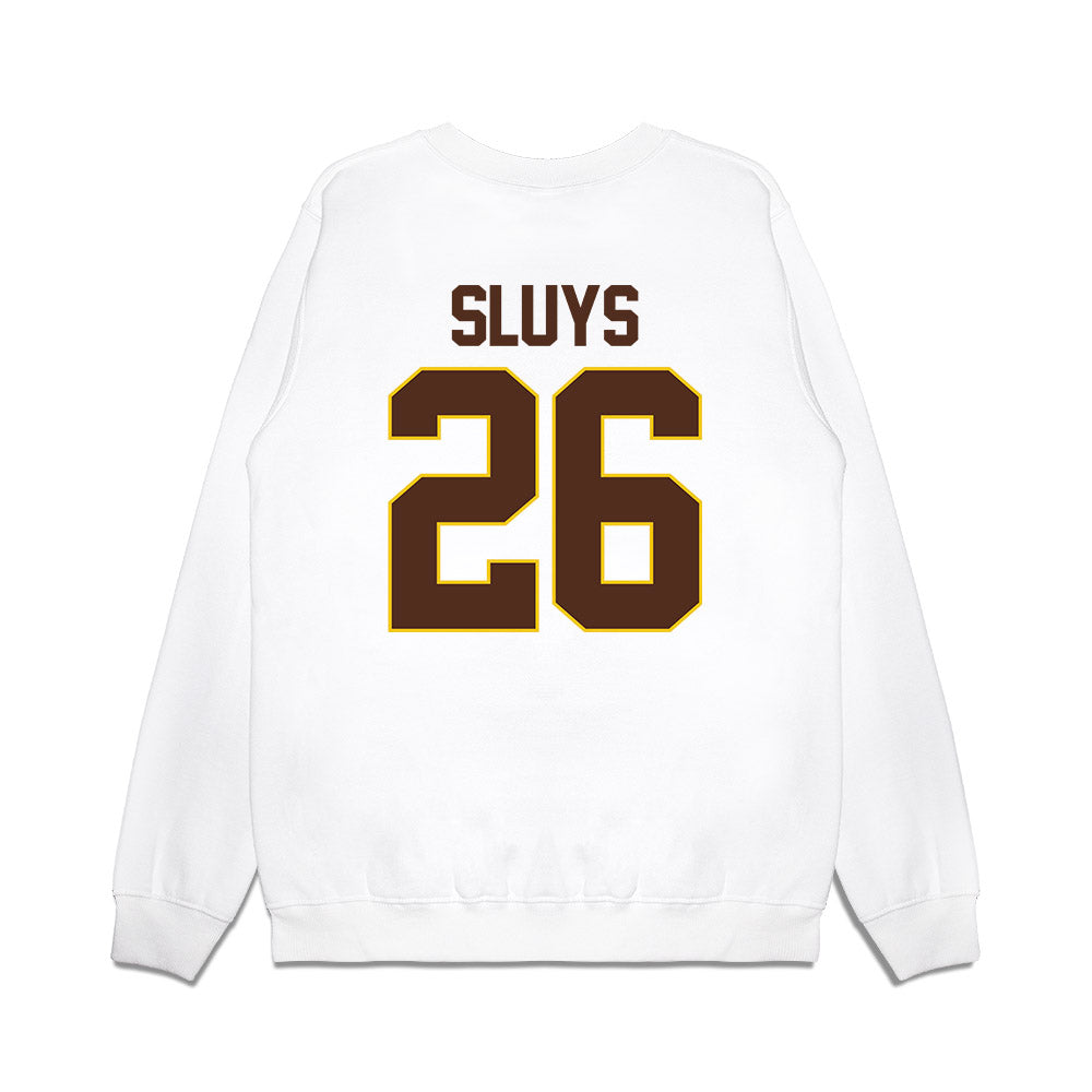 Western Michigan - NCAA Men's Ice Hockey : Jamison Sluys - NCAA® March Madness® 2025 Frozen Four Shersey Premium Crewneck Sweatshirt-1