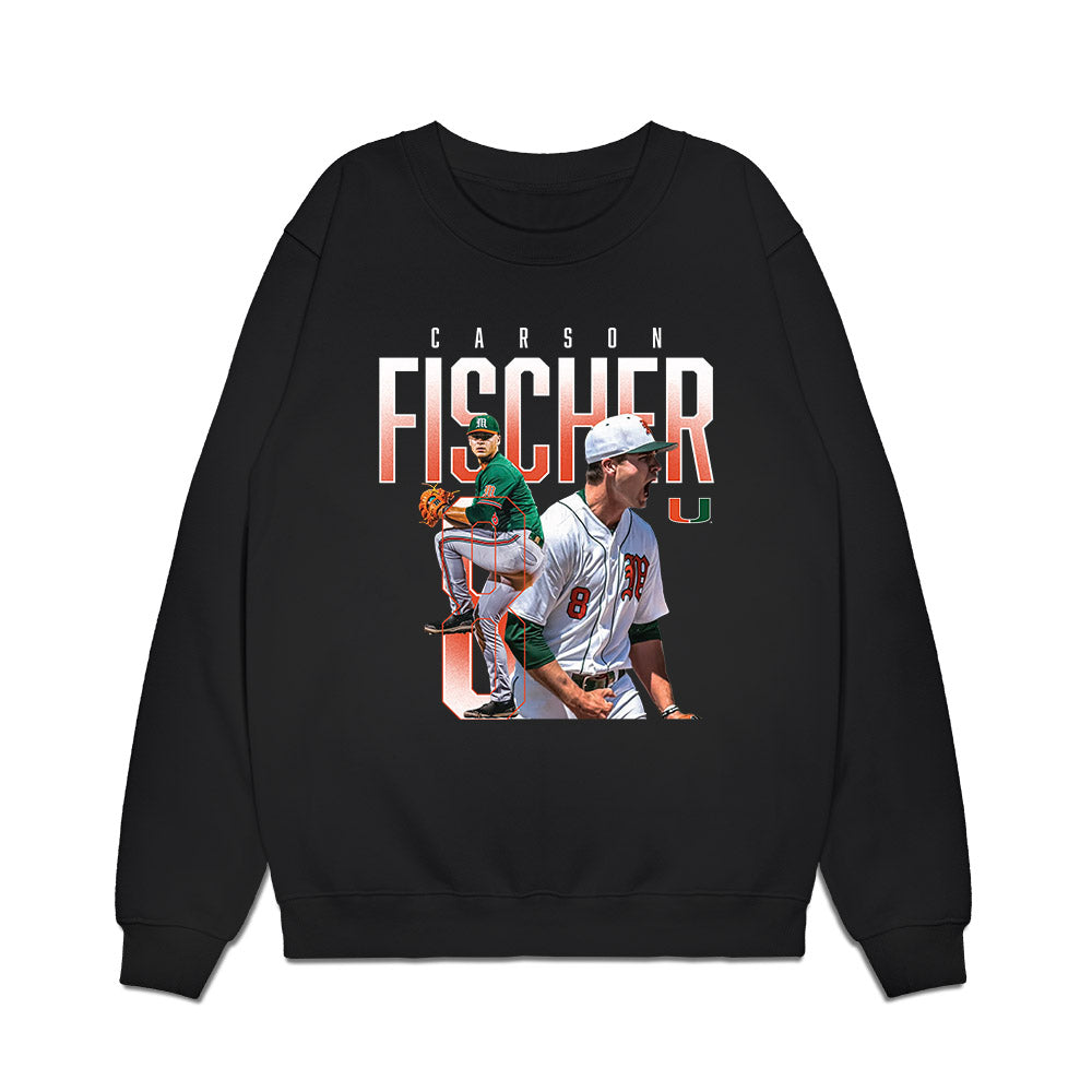 Miami - NCAA Baseball : Carson Fischer - Premium Crewneck Sweatshirt-0
