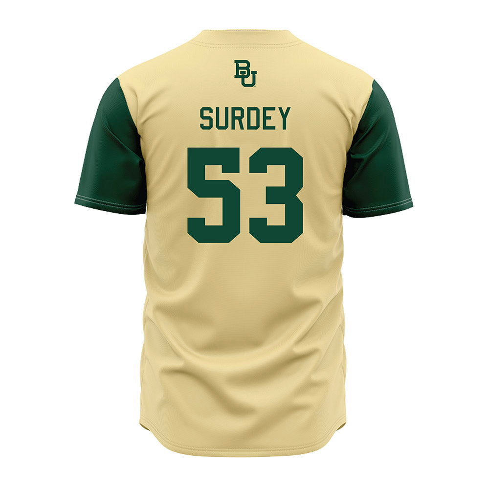 Baylor - NCAA Baseball : Jack Surdey - Cream Jersey-1