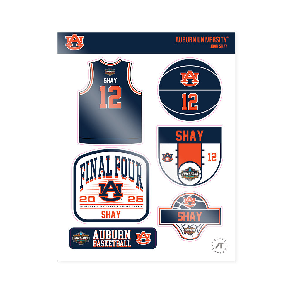 Auburn - NCAA Men's Basketball : Joah Shay - NCAA® March Madness® Final 4 Sticker Sheet-0