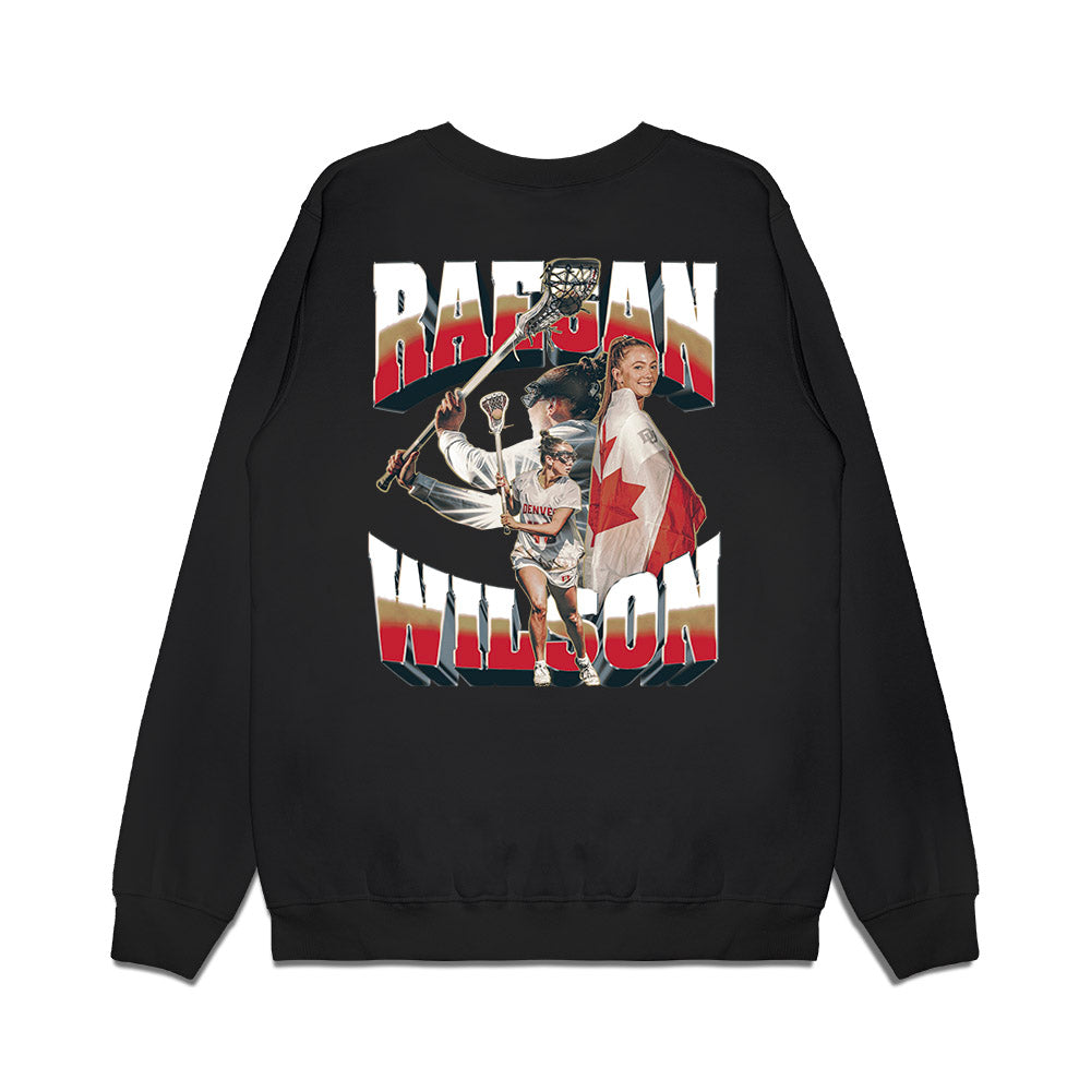 DU - NCAA Women's Lacrosse : Raegan Wilson - Premium Crewneck Sweatshirt-1