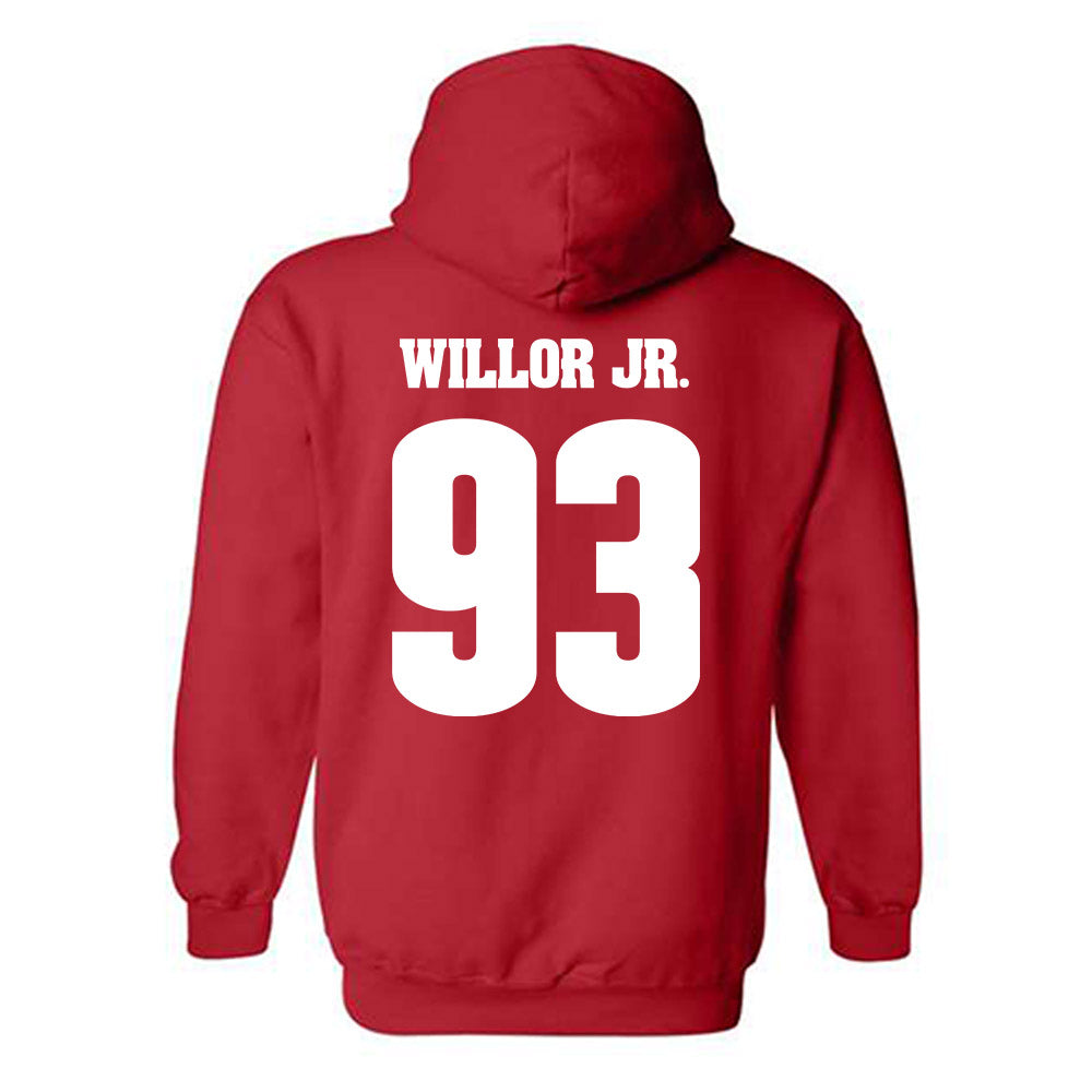Wisconsin - NCAA Football : Ernest Willor Jr. - Classic Shersey Hooded Sweatshirt-1