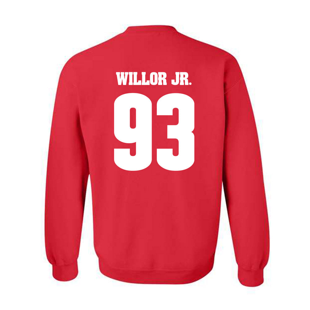 Wisconsin - NCAA Football : Ernest Willor Jr. - Classic Shersey Crewneck Sweatshirt-1