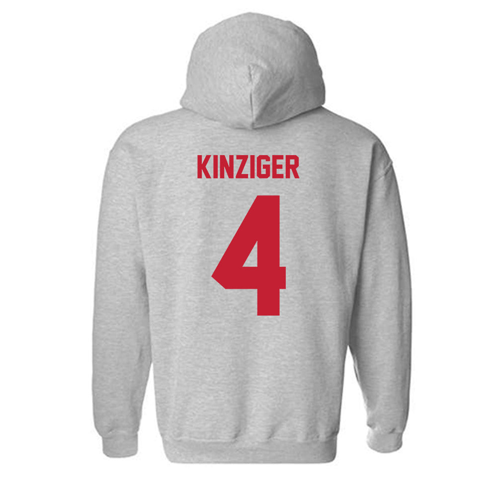 Wisconsin - NCAA Men's Basketball : Zach Kinziger - Classic Shersey Hooded Sweatshirt-1