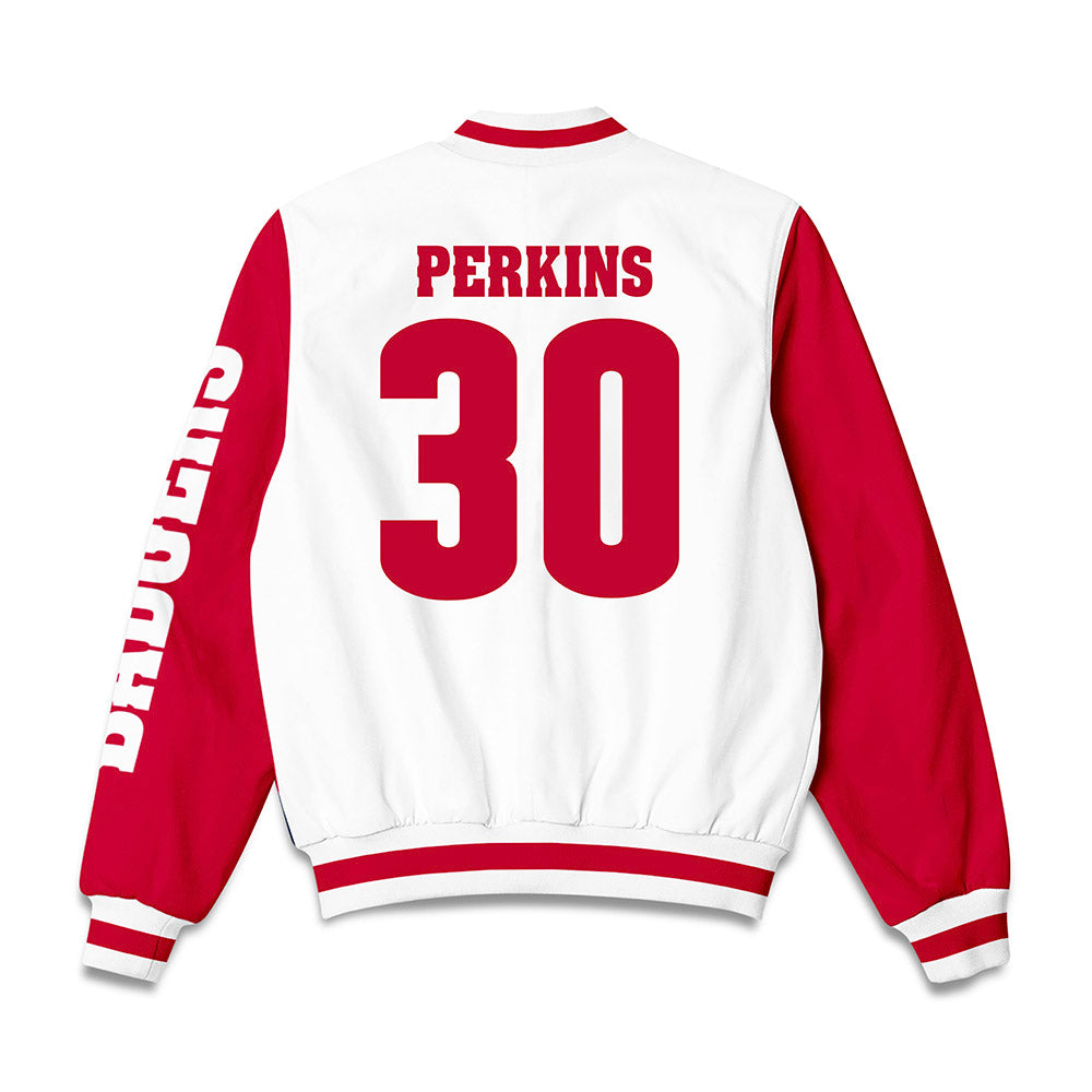 Wisconsin - NCAA Football : Charles Perkins - Bomber Jacket-1
