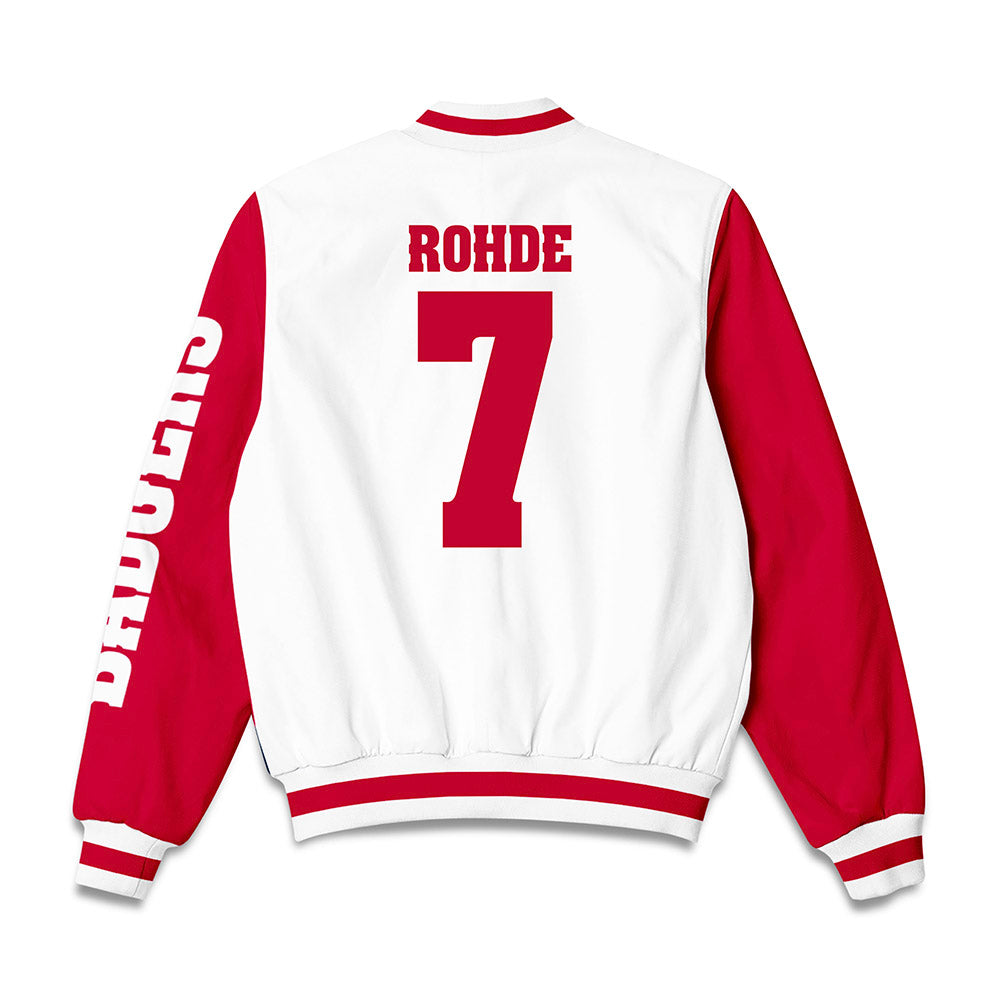 Wisconsin - NCAA Men's Basketball : Andrew Rohde - Bomber Jacket-1