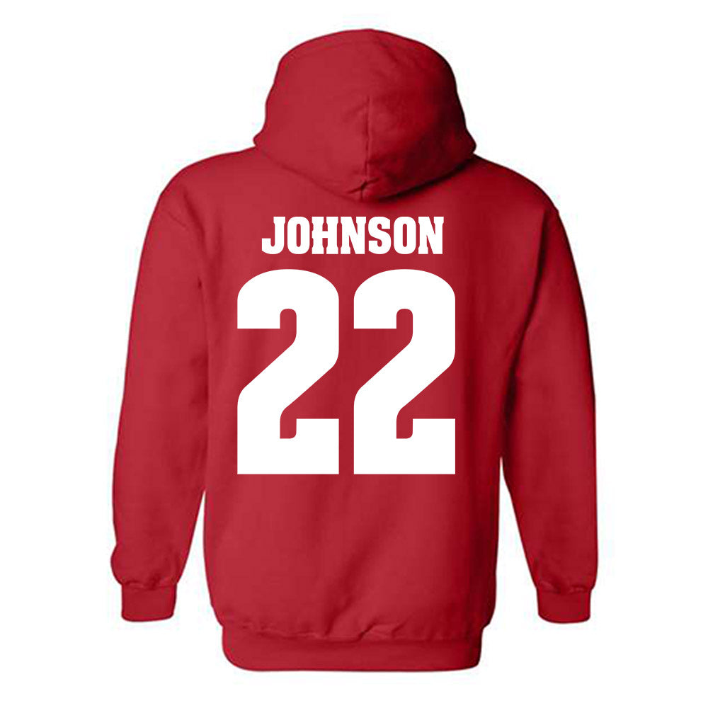Wisconsin - NCAA Football : Kyan Berry Johnson - Sports Shersey Hooded Sweatshirt-1
