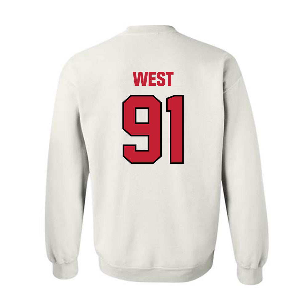 Wisconsin - NCAA Football : Sean West - Sports Shersey Crewneck Sweatshirt-1