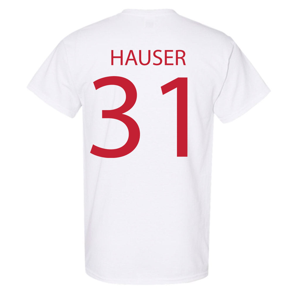 Wisconsin - NCAA Men's Ice Hockey : Daniel Hauser - Sports Shersey T-Shirt-1