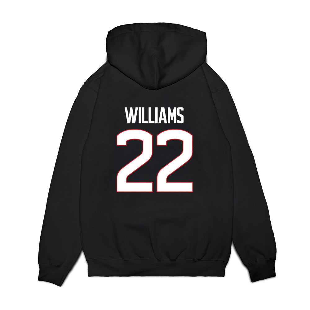 UConn - NCAA Women's Basketball : Serah Williams - NCAA® March Madness® National Champions Premium Hooded Sweatshirt-1