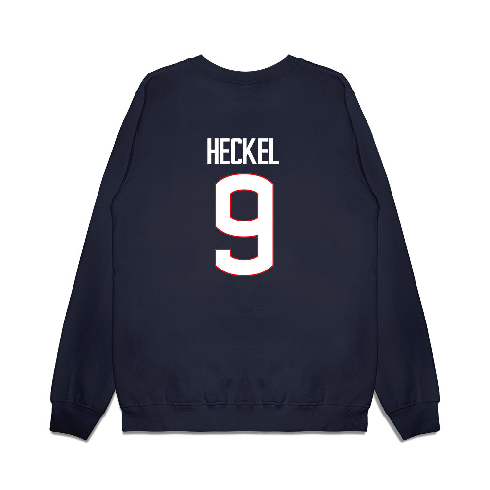 UConn - NCAA Women's Basketball : Kayleigh Heckel - NCAA® March Madness® National Champions Premium Crewneck Sweatshirt-1