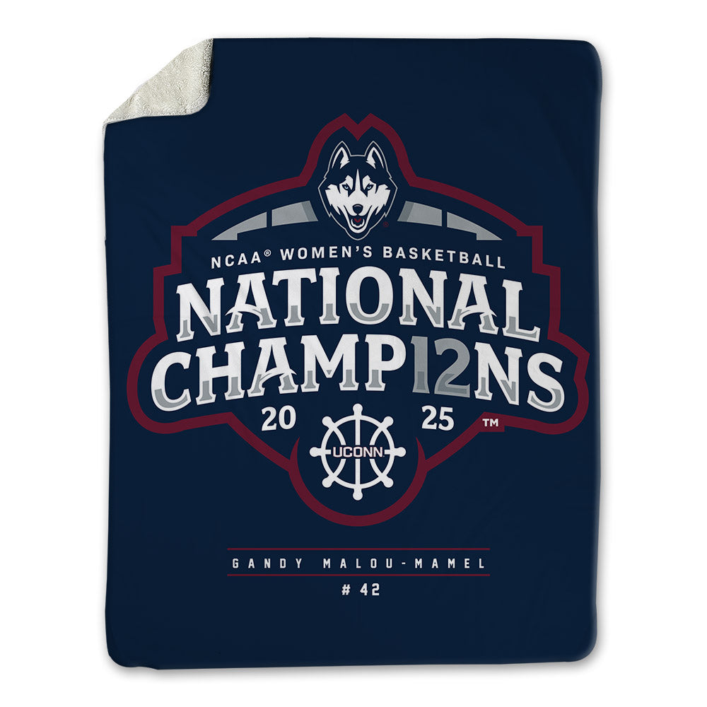 UConn - NCAA Women's Basketball : Gandy Malou-Mamel - NCAA® March Madness® National Champions Blanket-0