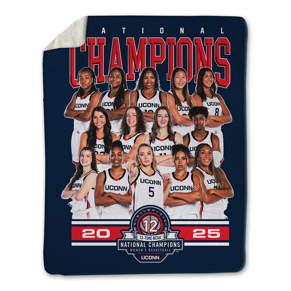 UConn - NCAA Women's Basketball : NCAA® March Madness® National Champions Blanket-0