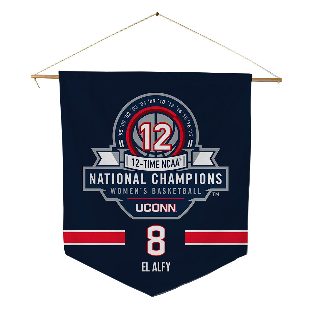 UConn - NCAA Women's Basketball : Jana El Alfy - NCAA® March Madness® National Champions Pennant - 18" x 21"-0