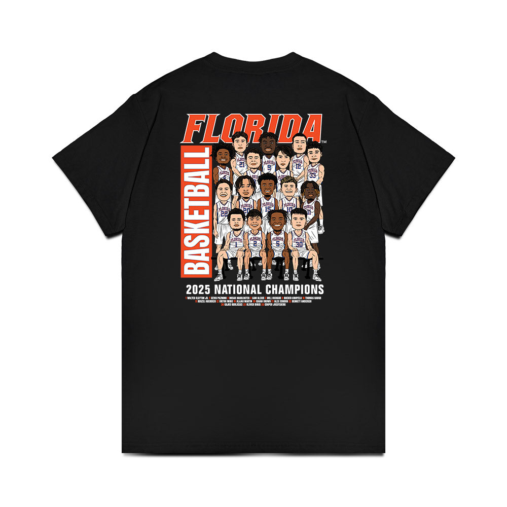Florida - NCAA Men's Basketball : - NCAA® March Madness® National Champion Team Caricature Premium T-Shirt-1