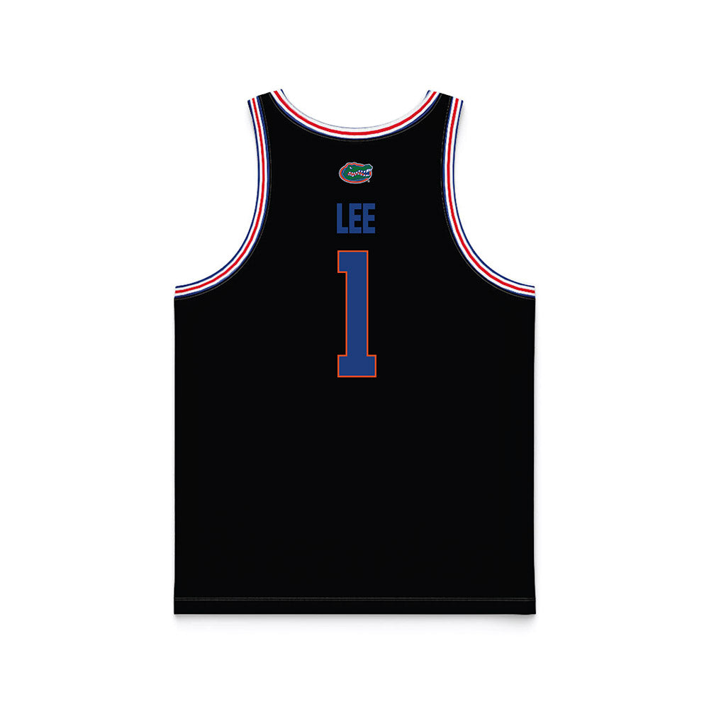 Florida - NCAA Men's Basketball : Xaivian Lee - NCAA® March Madness® National Champions Black Basketball Jersey-1