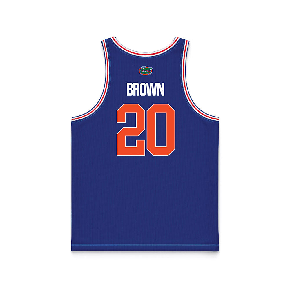 Florida - NCAA Men's Basketball : Isaiah Brown - NCAA® March Madness® National Champions Blue Basketball Jersey-1