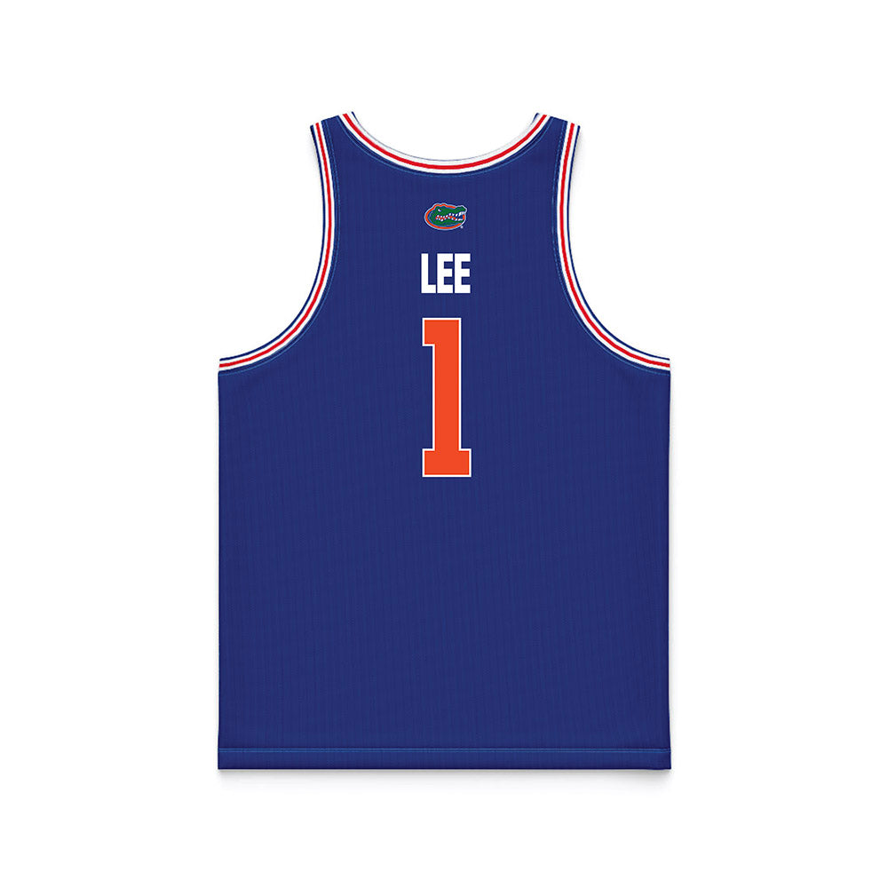 Florida - NCAA Men's Basketball : Xaivian Lee - NCAA® March Madness® National Champions Blue Basketball Jersey-1