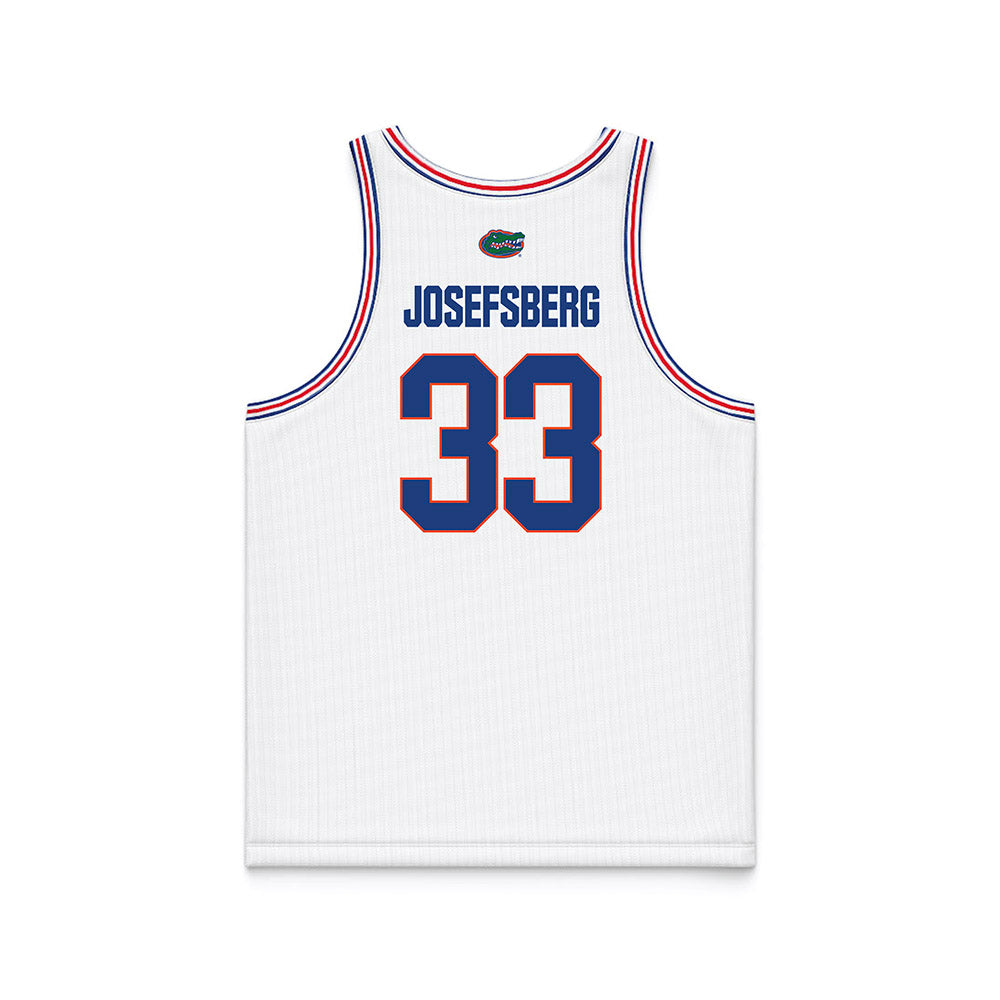 Florida - NCAA Men's Basketball : Cooper Josefsberg - NCAA® March Madness® National Champions White Basketball Jersey-1